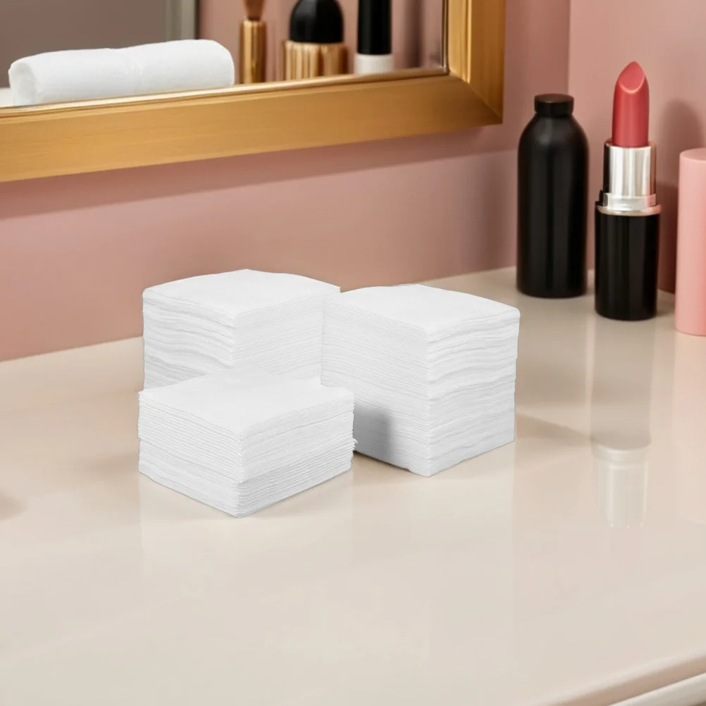 700Pcs Non Woven Fabric Makeup Remover Pads Soft Lintfree Facial Cleansing Squares 10x10cm Disposable Eye Lip Makeup Wipes