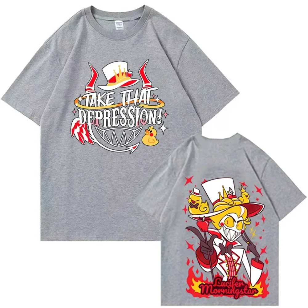 2026 New Hazbin Hotel Lucifer Graphic Design Graphic Print Oversized T-shirt Man Woman Short Sleeve O-neck Casual T-Shirt Gift