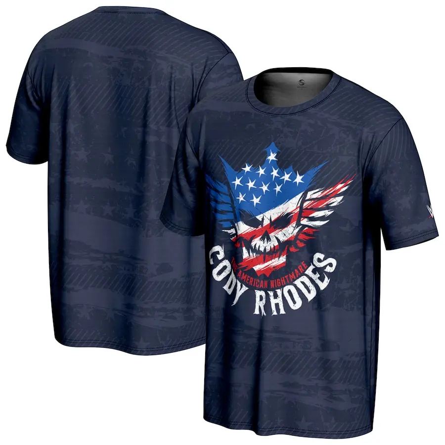 

Men's Navy Cody Rhodes American T-Shirt Simple Unique High-End Fashionable Sweat Absorbing Breathable Suitable For Daily Leisure