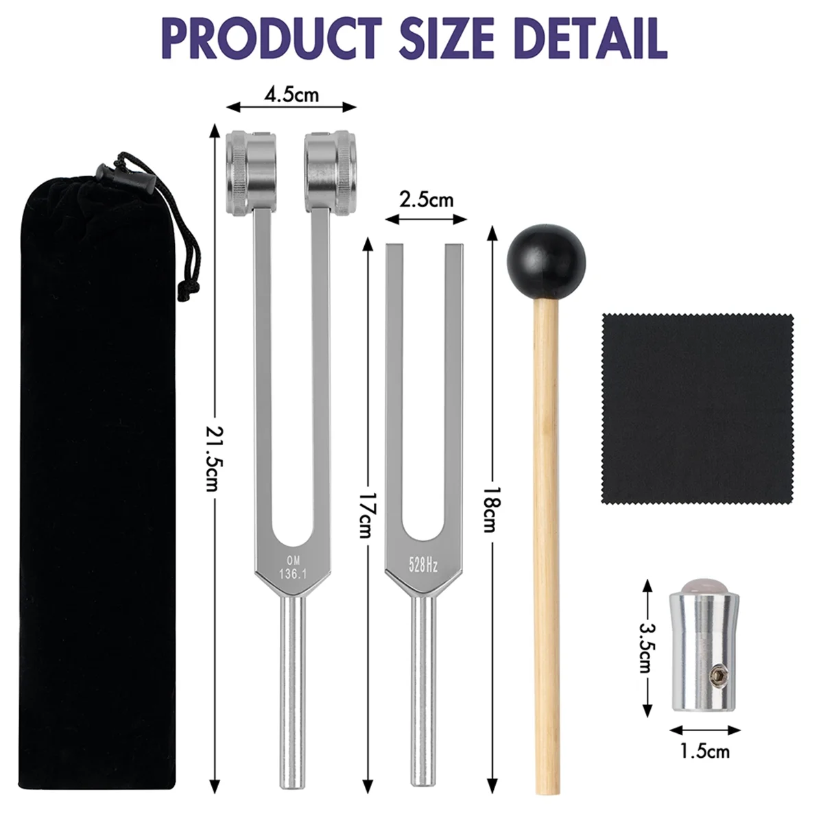 528 HZ Tuning Forks for Healing Chakra Set OM136.1 Hz for Repair Sound Healing Instruments with Tuning Fork Holder A XQ
