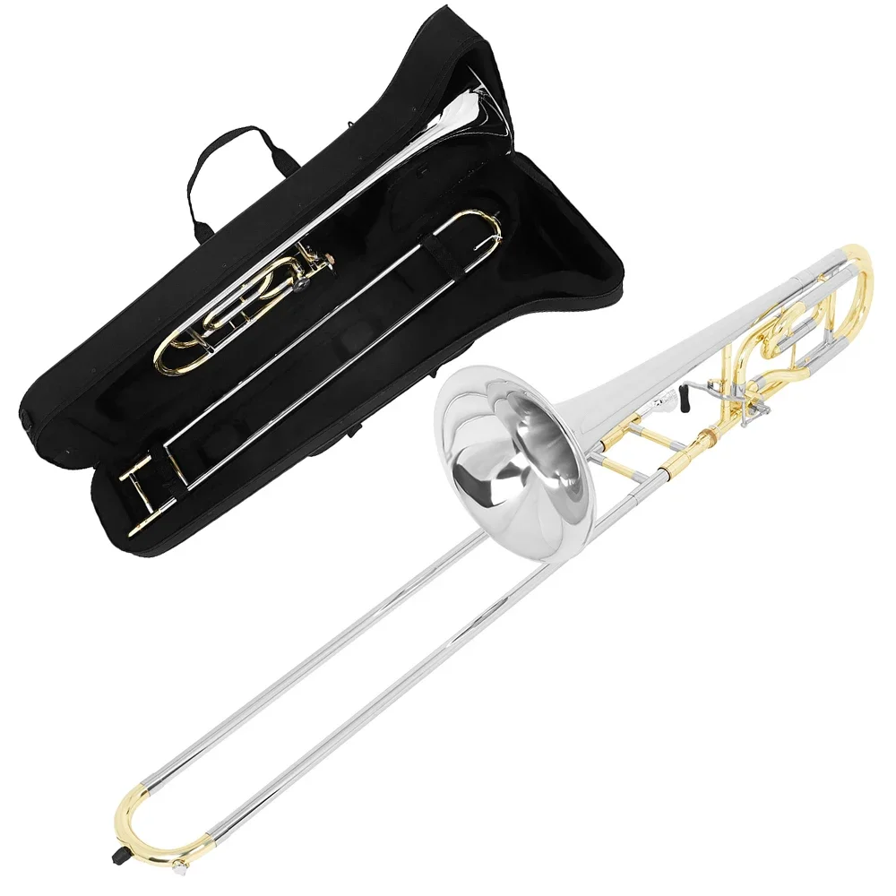 SLADE Tenor Trombone Bb Brass Lacquered Gold Plated Trombone Professional Brass Wind Musical Instrument With Case Mouthpiece