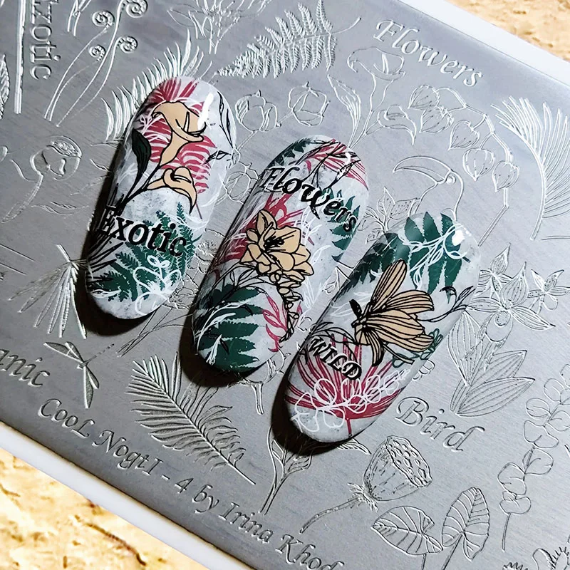 XMQ NAIL ART STAMPING PLATES COOL DESIGNS TEMPLATE BIRDS LEAVES IAGEPLATES