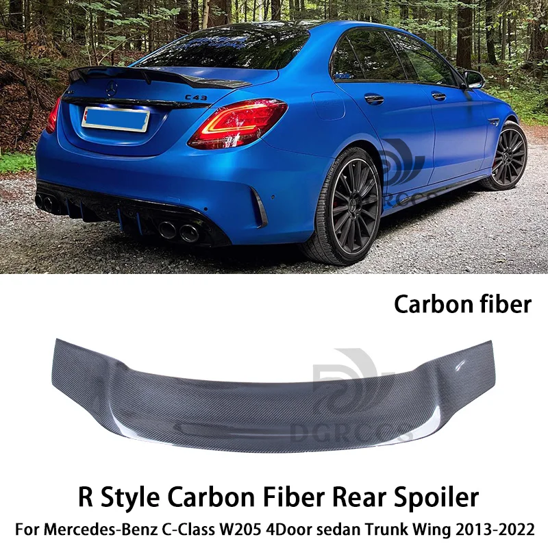 

For Mercedes-Benz C-Class W205 4Door sedan R Style Carbon Fiber Rear Spoiler Trunk Wing 2013-2022 Carbon fiber FRP primer