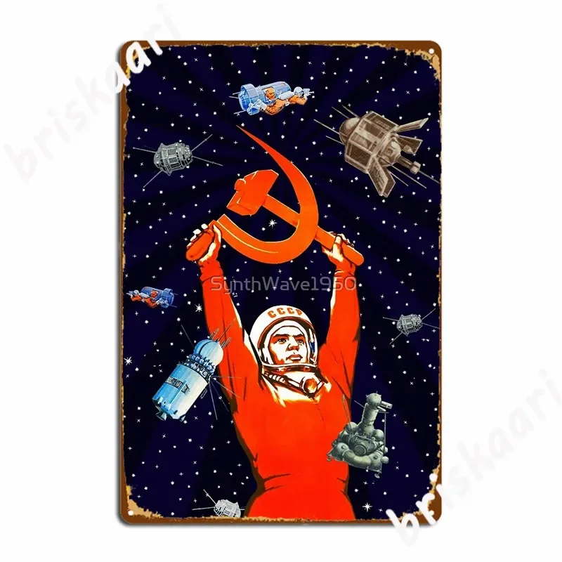 Gagarin Space Art Metal Signs Cinema Living Room Club Bar Vintage Wall Decor Tin sign Posters