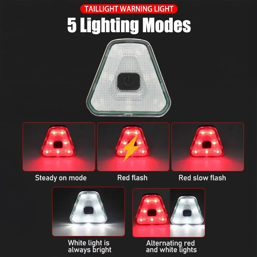 Ultralight Bike Warning Rear Light 5 Lighting Modes MTB Cycling Tail Light Waterproof Night Riding Safety Warning Taillights