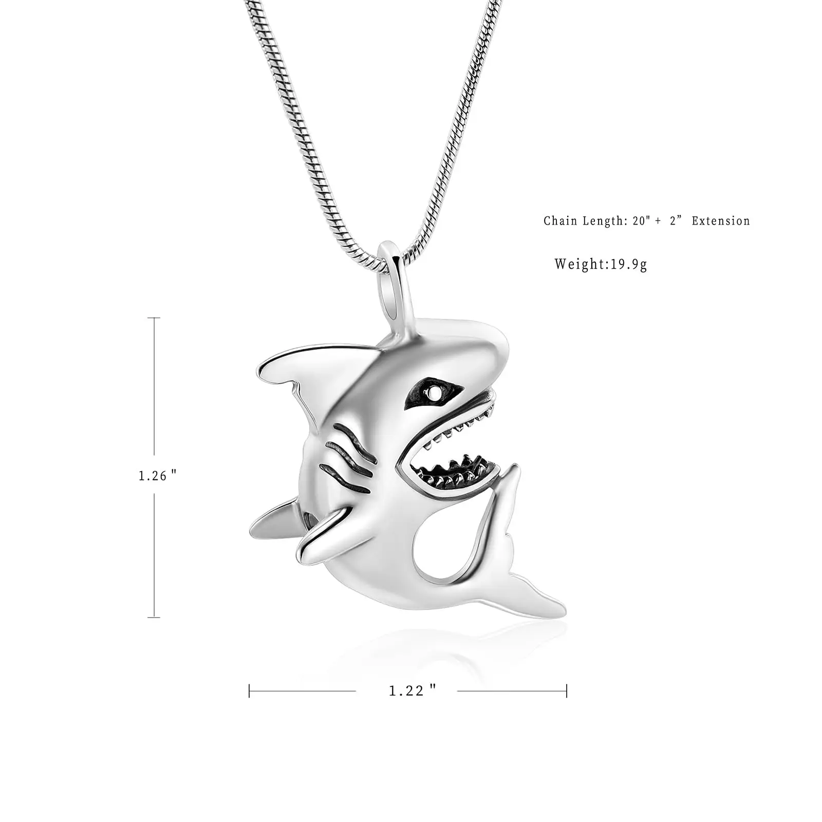 Shark Cremation Jewelry for Ashes Memorial Urn Necklaces for Human/Pet Keepsake Ashes Pendant