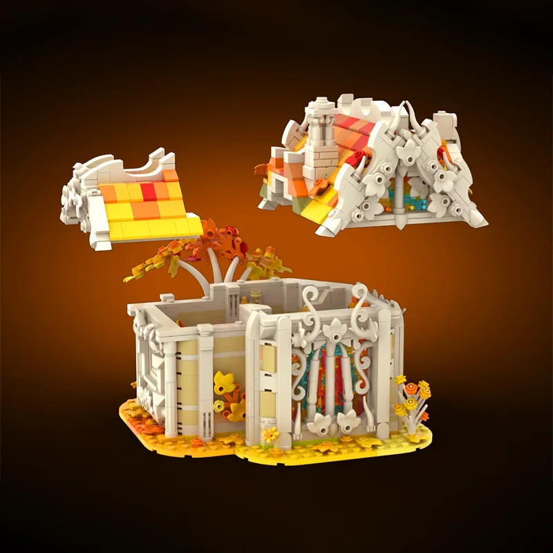 1559pcs Moc Autumn-Birch-House Medieval Modularity Architecture Houses Building Model Blocks Assembly Bricks Toys Kids present
