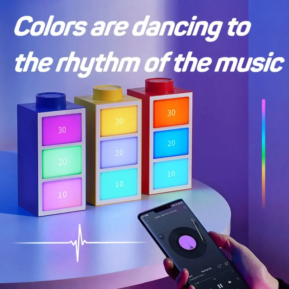 

Three Gear Brightness RGB Music Sound Control Lights Rechargeable Knob Music Rhythm Light Timed Function ABS Night Light