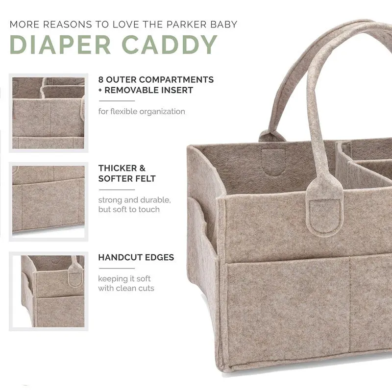 New Portable Diaper Felt Storage Bag, Large Capacity Handbag, Baby Diaper Toy, Multi Compartment Outdoor Storage Bag Diaper Bags