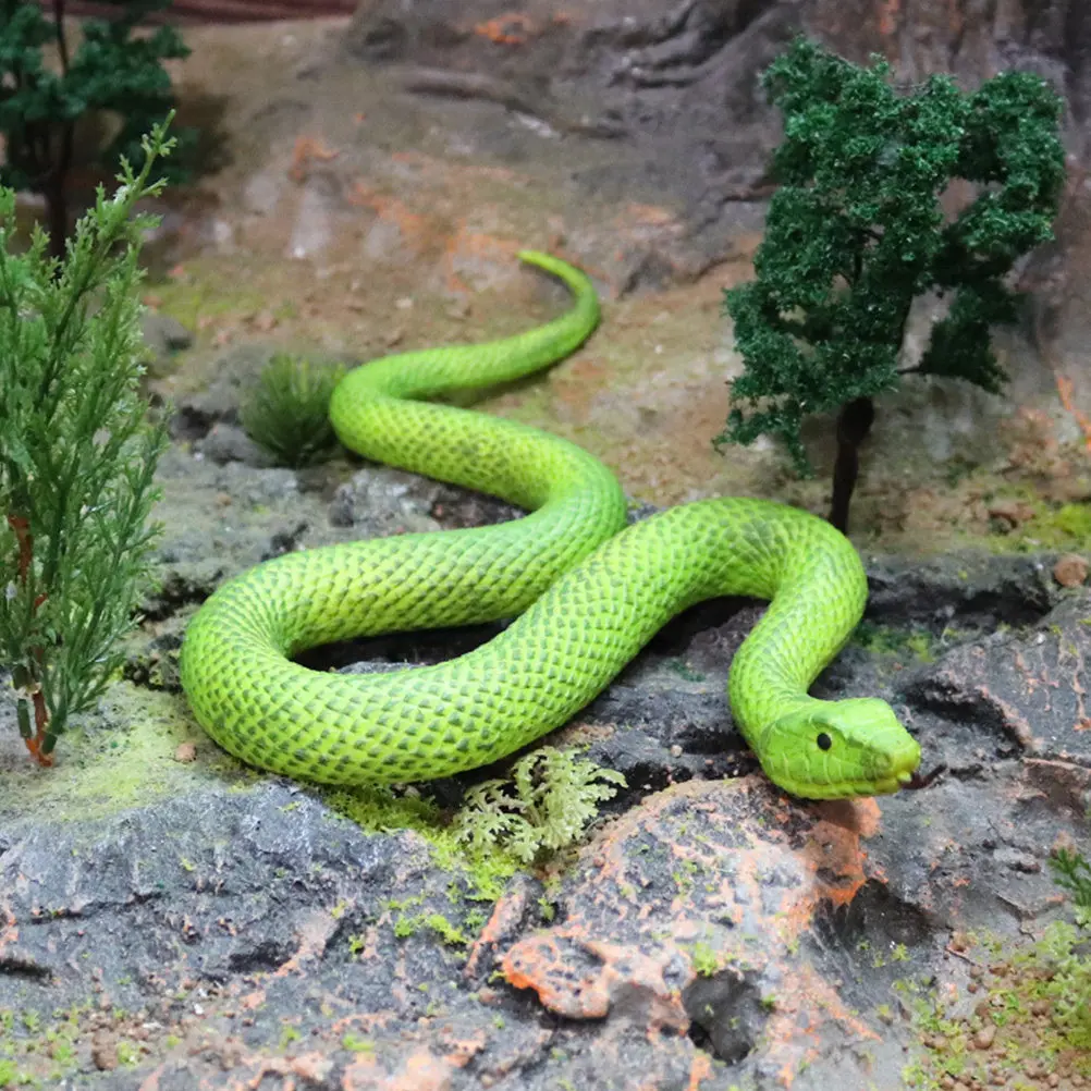 

Реалистичная имитация зеленой бамбуковой змеи для декора стола, полки, дома, офиса, вечеринок, реквизит для розыгрышей, игрушка-шутка, фальшивая змея