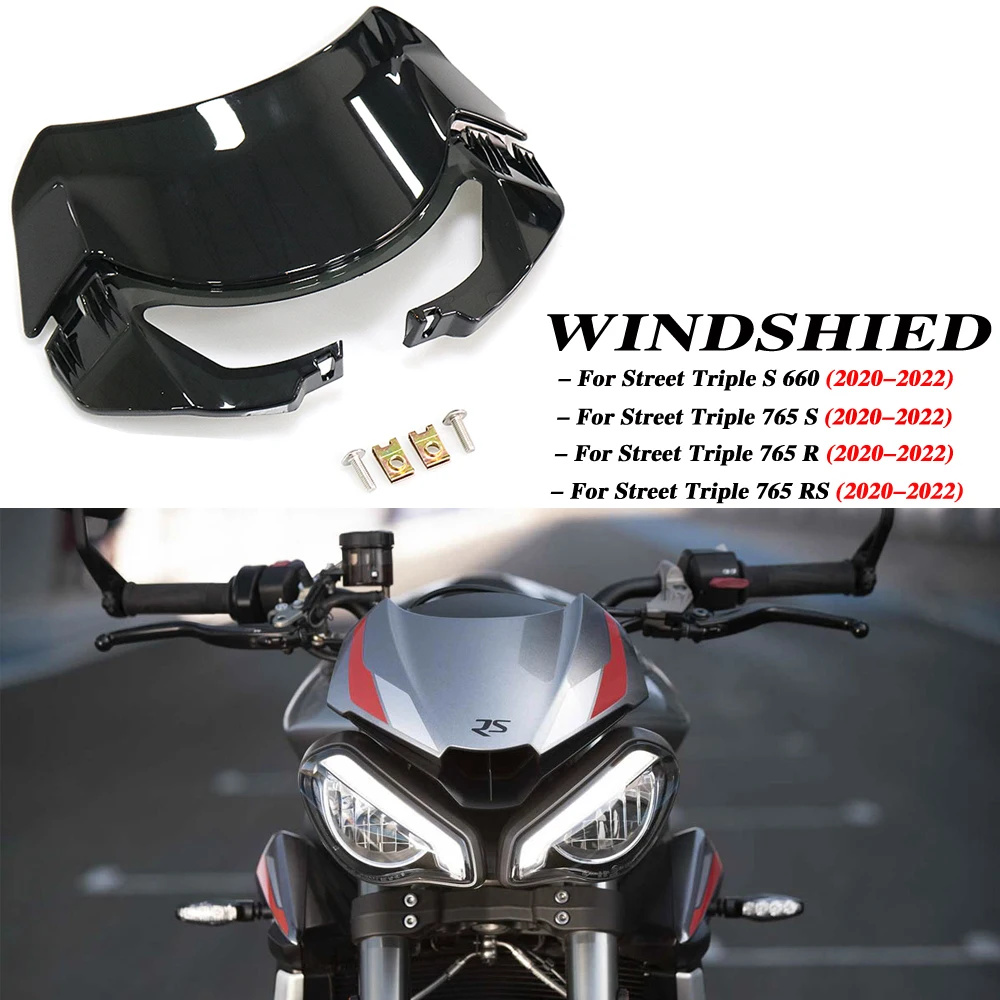 

For Street Triple S660 S 660 765 S RS R 765RS 765R 765S 2020 - 2022 Motorcycle Front Windscreen Windshield Wind Deflector Screen