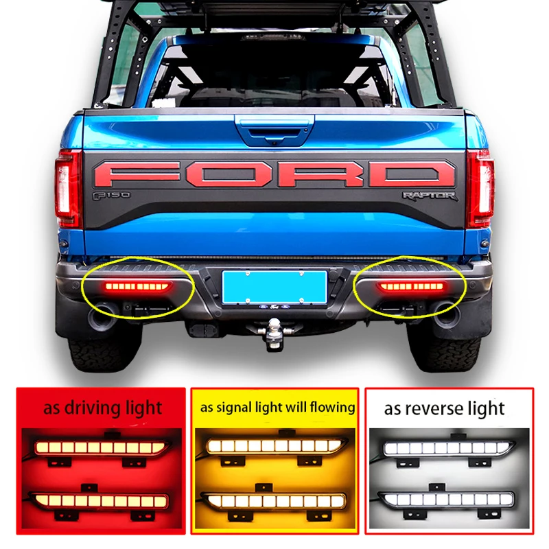 

Car LED Rear Bumper Lights Assembly Brake Light For 2017-2020 Ford Raptor SVT F150 F-150 2017 2018 2019 2020 Turn Signal Lamp