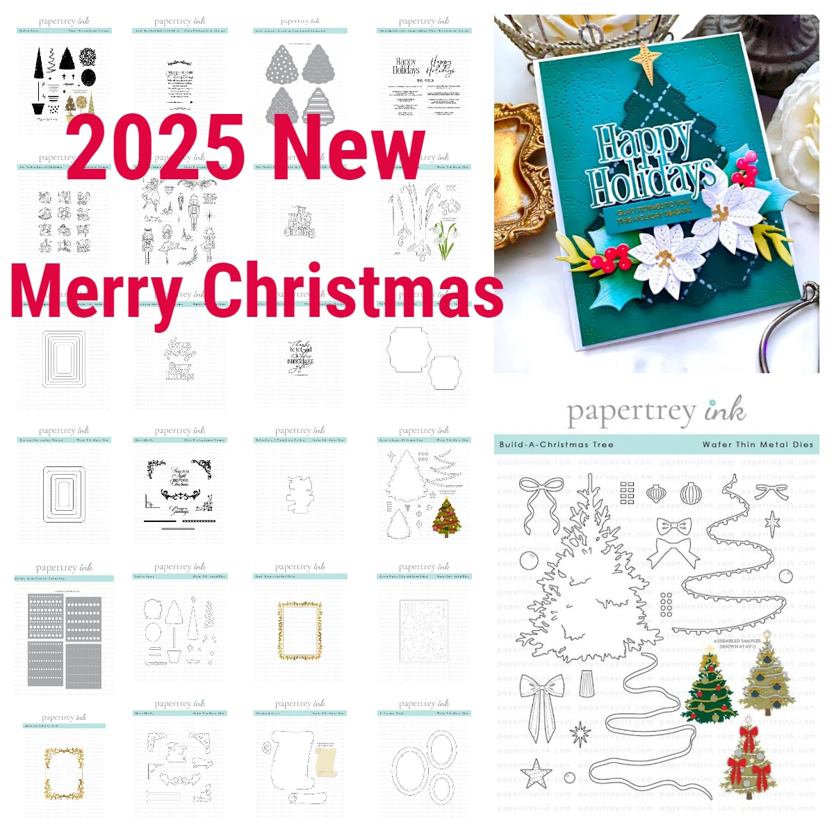 

2025 New Dies Stamp Stencil Set Merry Christmas Snowdrops Nutcracker Magic Dies Stencil DIY Scrapbooking Happy Holiday Card Gift