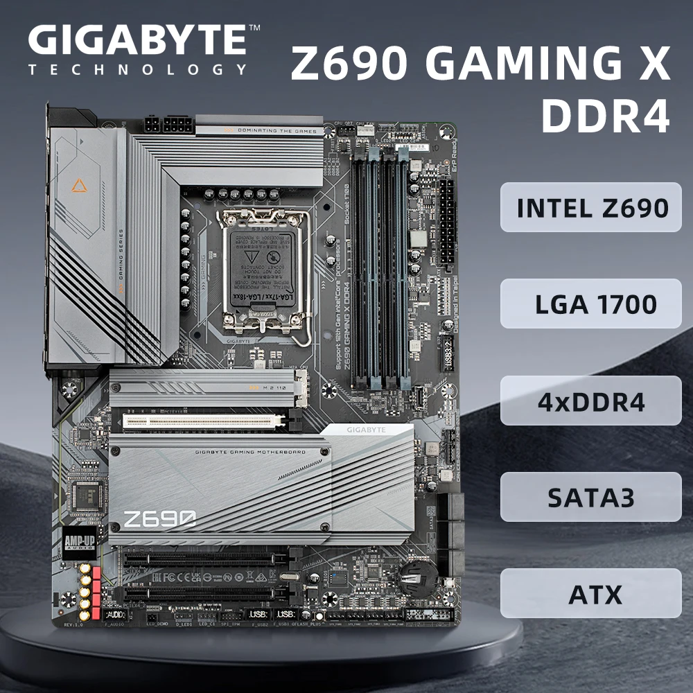 Gigabyte Z690 GAMING X DDR4 Mainboard LGA1700 Socket uses the Intel Z690 Chipset Support i9-12900K  i7-12700k CPU DDR4 ATX.