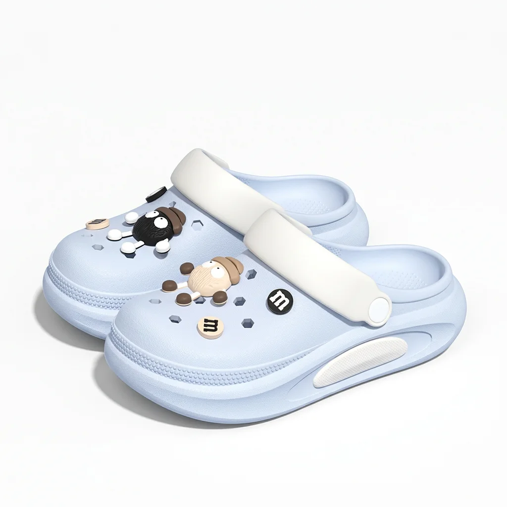 Summer Clogs Women Cute 3D Charms Garden Sandals Lightweight Soft EVA Beach Slippers Outdoor Non Slip Fashion Thick Sole Shoes