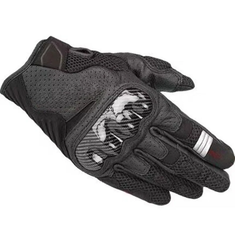 Motorcycle Knight Riding Gloves Carbon Fiber Anti-fall Mesh Ventilate Touchscreen-enabled