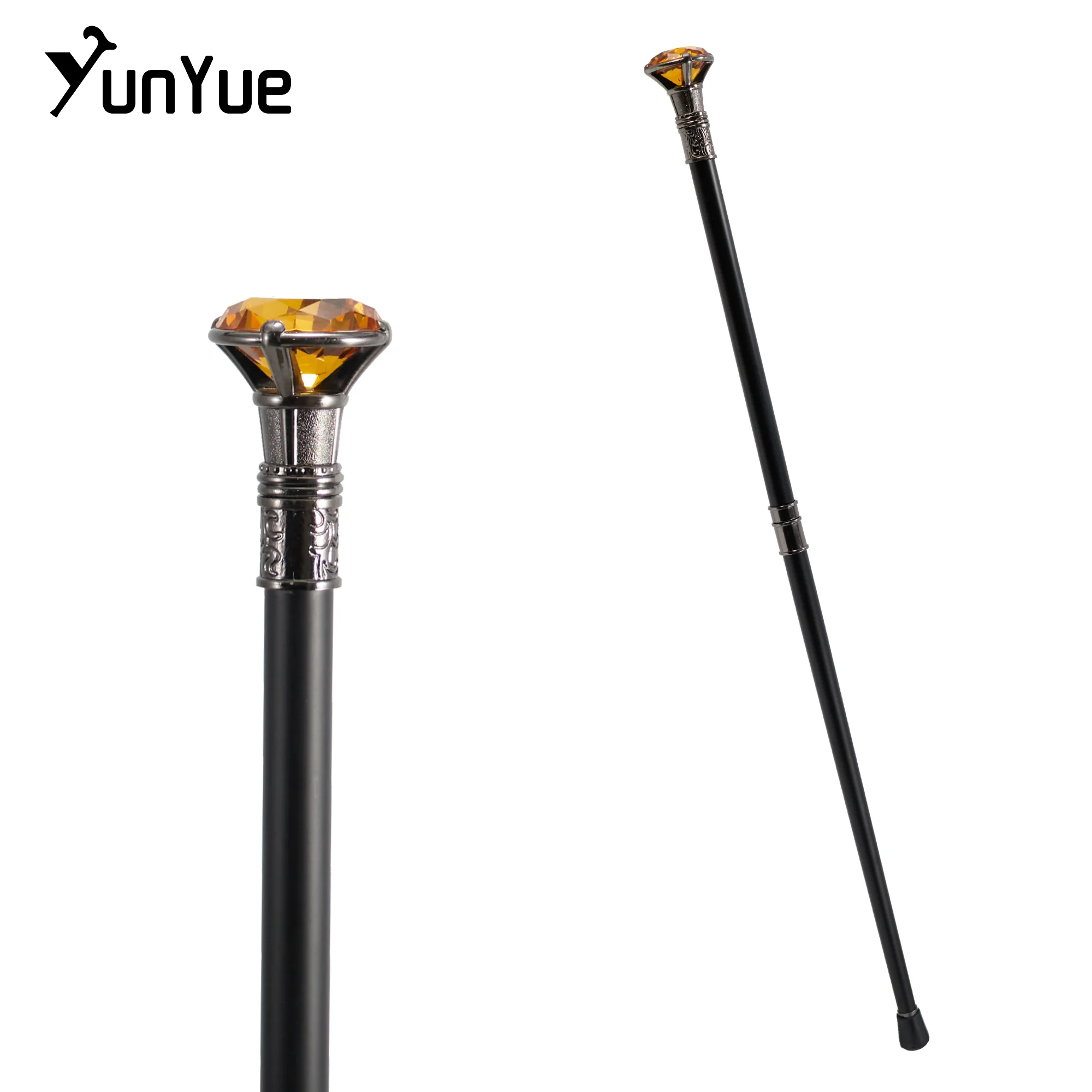 الشظية الأصفر الماس نوع عصا المشي شهم أنيقة موضة الفن الزخرفية عصا للمشي خمر حفلة تأثيري الصولجان 93 #5