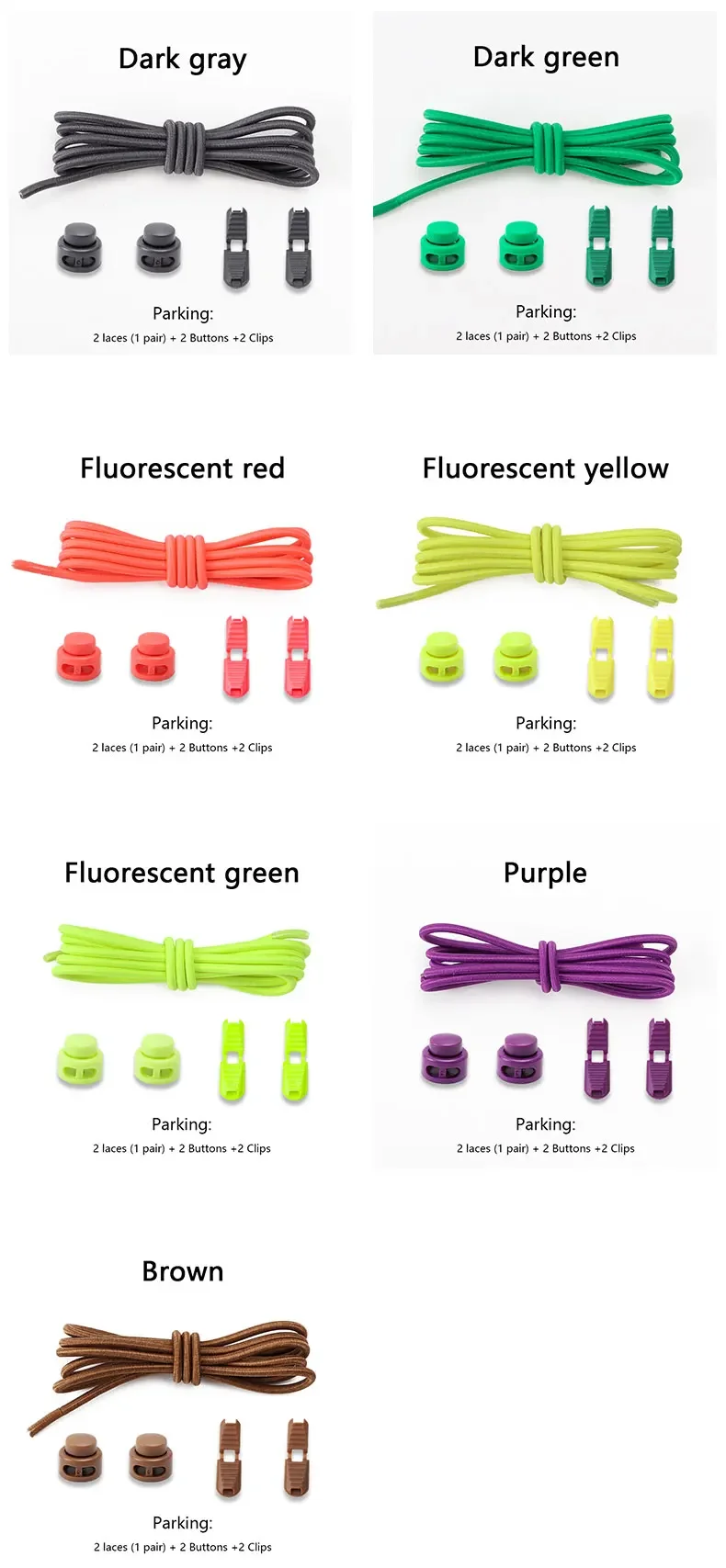 No Tie Shoe Laces Suitable for All Shoes Round Spring Lock Elastic Shoelaces Quick Wear in 1 Second Hiking Sports Lazy Shoelace