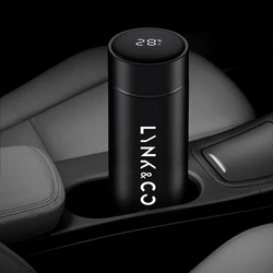 500ml Portable Car Smart Thermos Water Bottle Coffee Mug Car Accessories For Geely Lynk & co 01 05 03 09 02 04 06 07 08