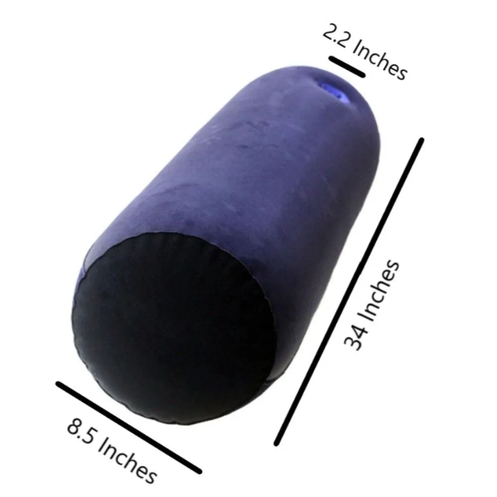 New PVC Flocking Silicone Pillow Blue+Black Triangle Cylinder Wedge Inflatable Pillow Soft Inflatable Relax Cushion Home