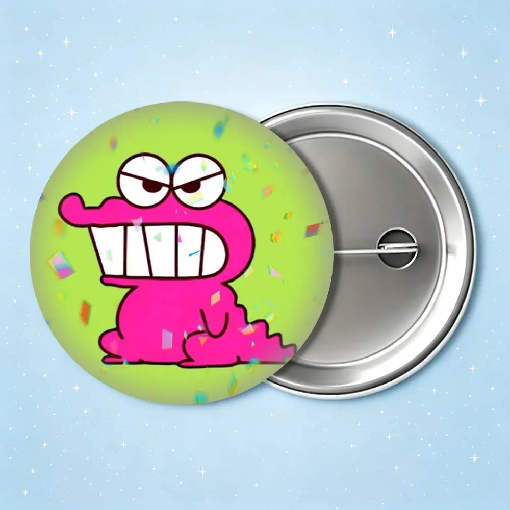 Grumpy Crocodile Cartoon 25mm 32mm 44mm 58mm 75mm Brooches Badges Pins for Accessories Gift