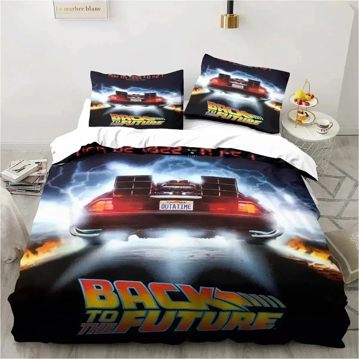 3D Print Back To The Future Classic Movie Retro Bedding Set Three Piece Set Single Double Queen King Size Quilt Cover