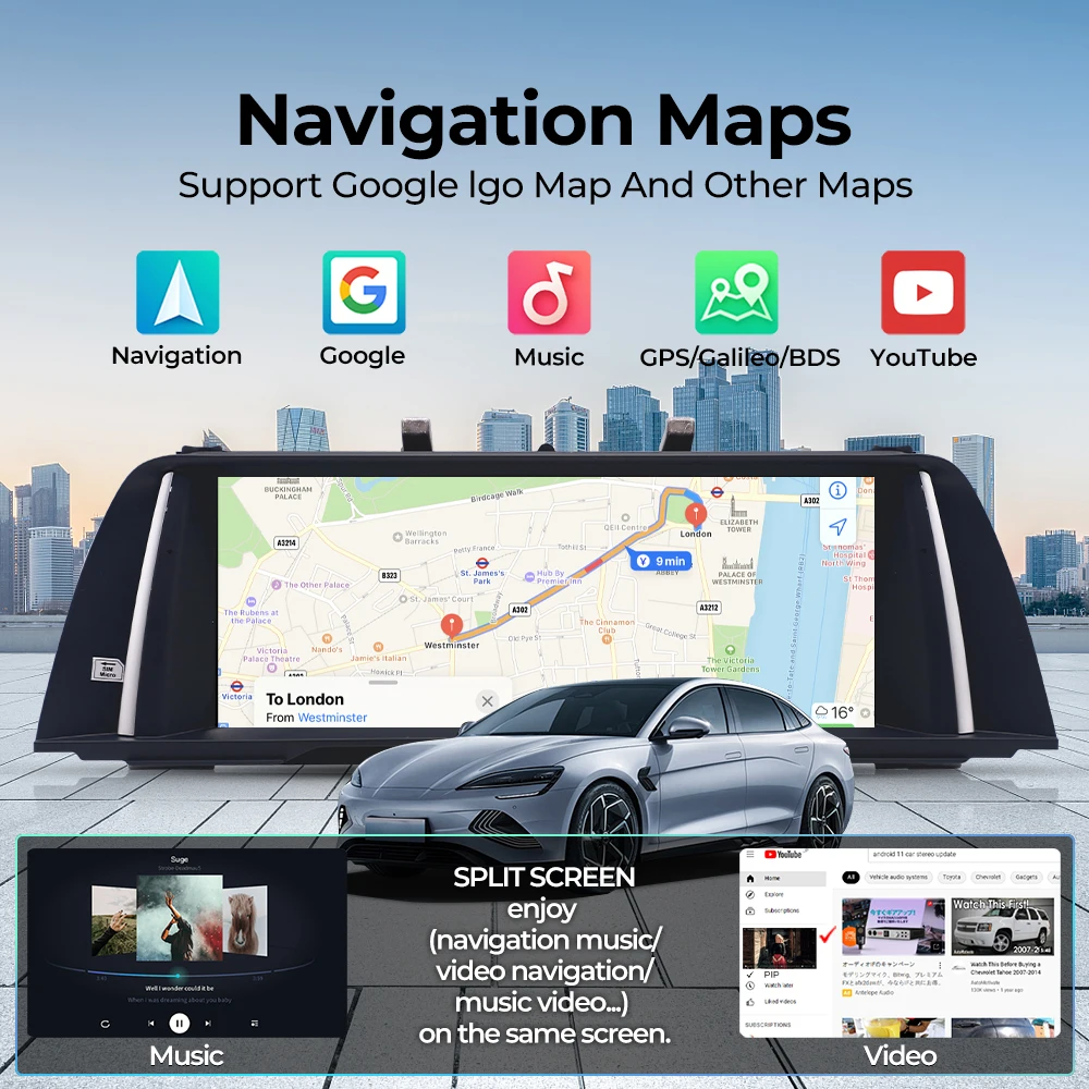 

Wireless CarPlay Android Auto Car Radio Multimedia For BMW 5 Series F10 F11 2013-2016 NBT System 4G Audio Head Unit Stereo