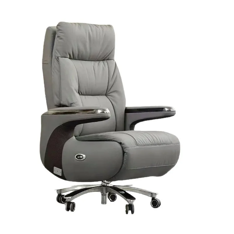 Intelligent electric massage reclining leather president class chair