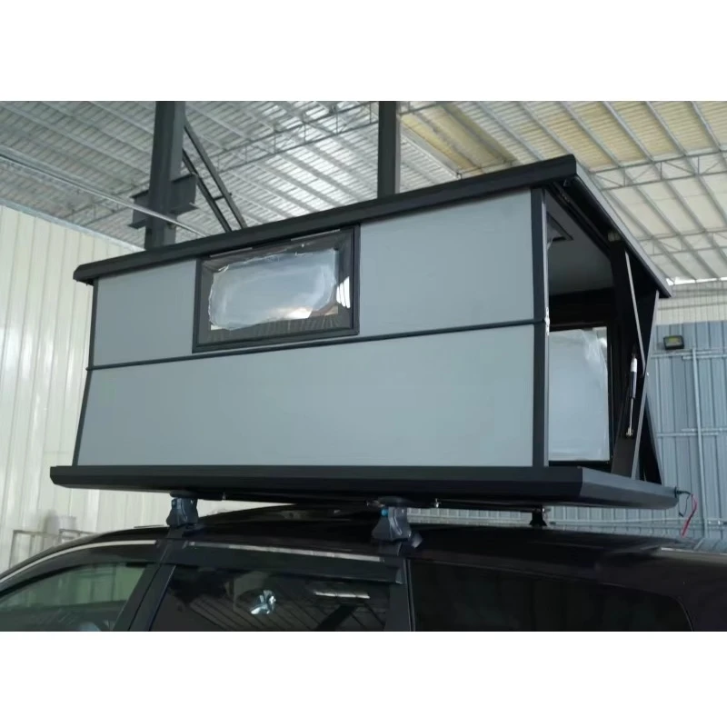 Electric Remote Control Lifting Folding Roof Top Tent with Hard-roof Four-season Double Layer PVC for Motorhome