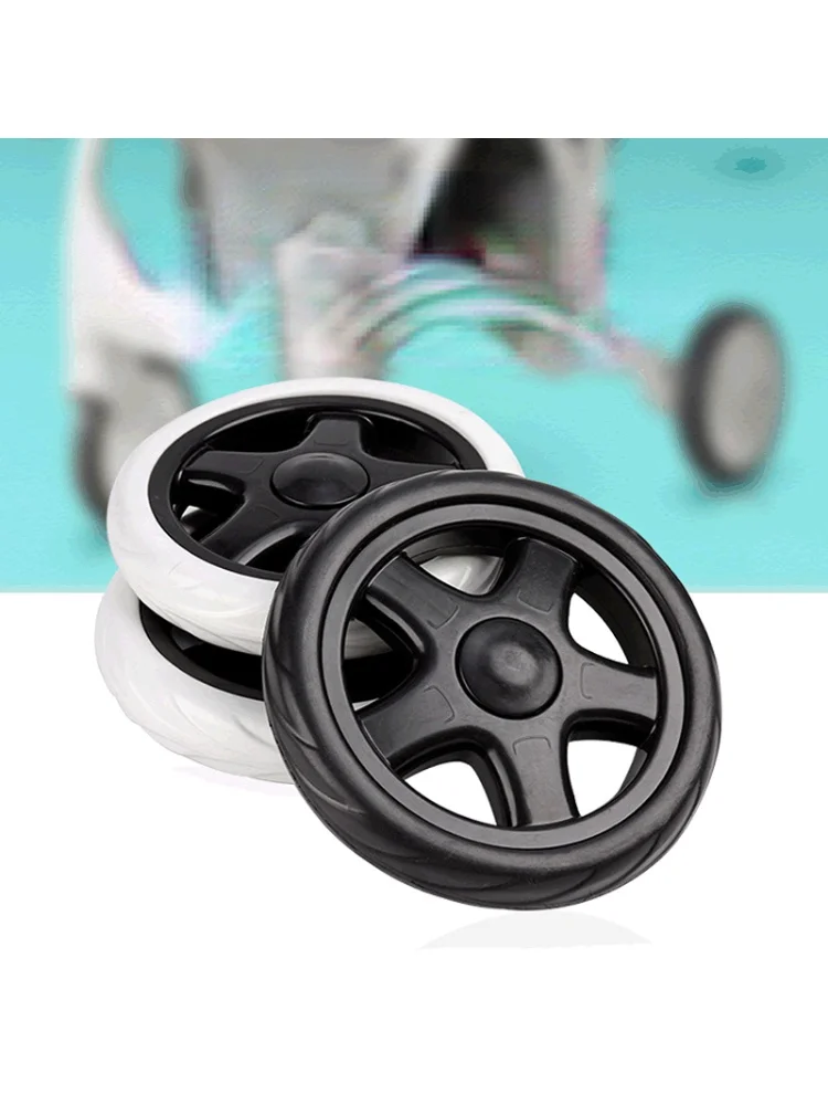 2 szt. Wózek sklepowy 15cm koła do wózka na zakupy i wózek Dolly DIY części akcesoria czarny biały naprawa koła zamienne — zdjęcie 2