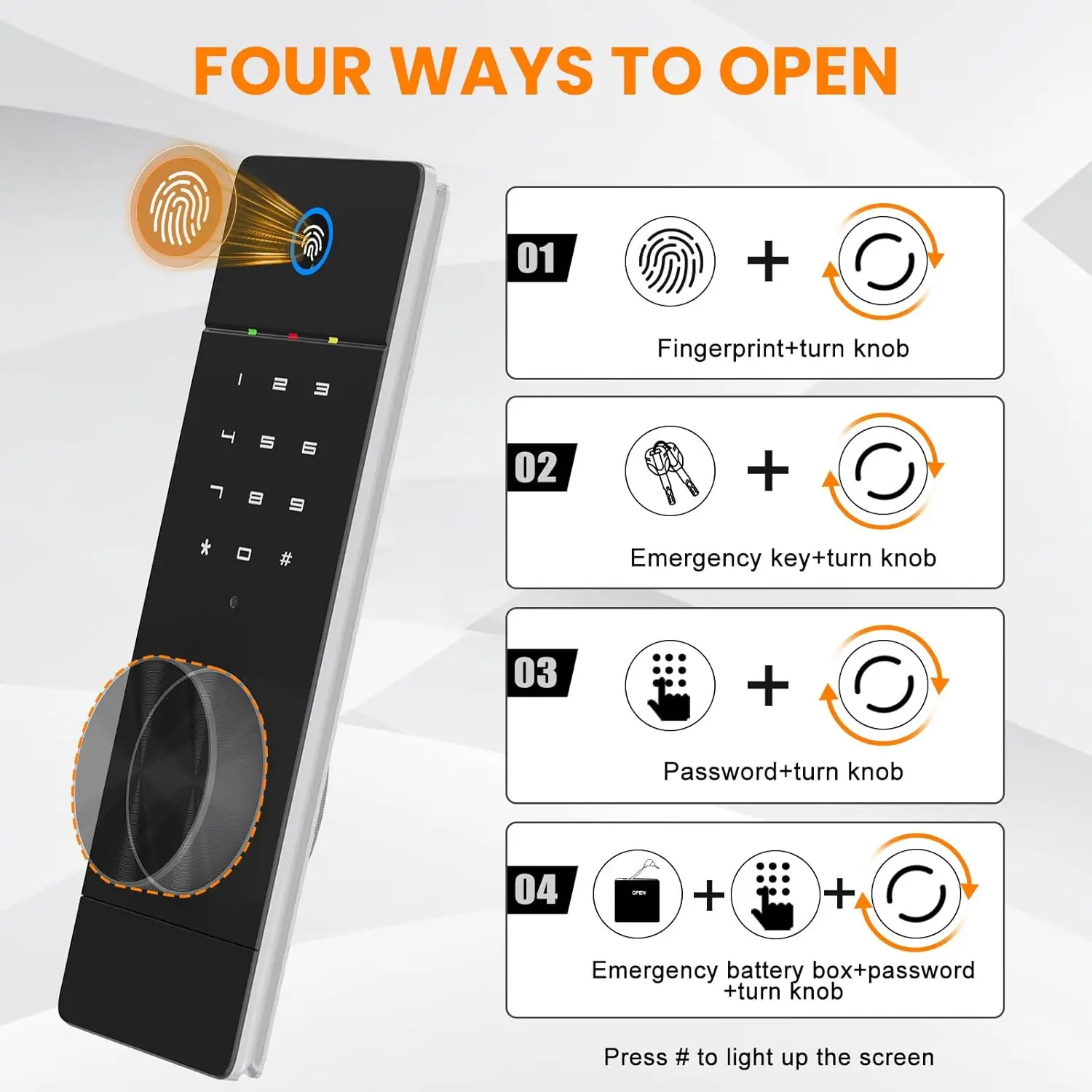 آمن جداري مقاس 53.15 بوصة بين الأزرار، آمن لبصمة الإصبع البيومترية المخفية مع نظام إنذار مزدوج ووضع صامت