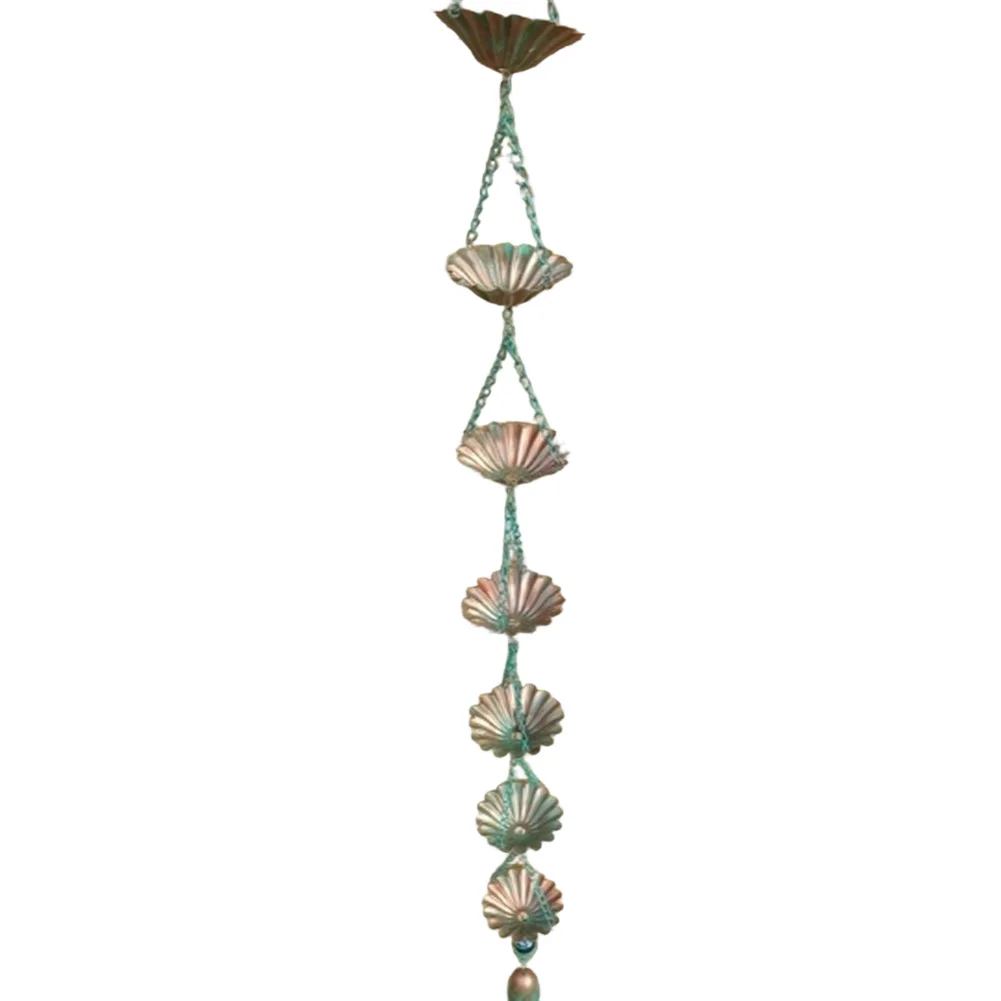 

1pc Creative Metal Rain Chain Water Lily Rain Chain Charming Wind Chime For Outdoor Garden Decoration Unique Wind Chime Art