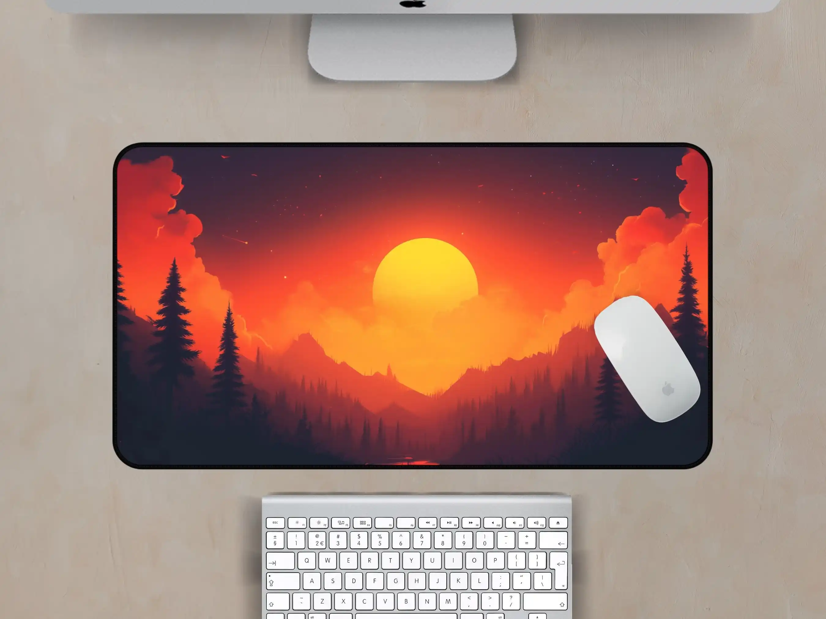 Warm Sunset Landscape Deskmats,landscape Desk Mat, Warm Deskmat, Office and Gaming Desk Decoration Mat,perfect Gift for Friends.