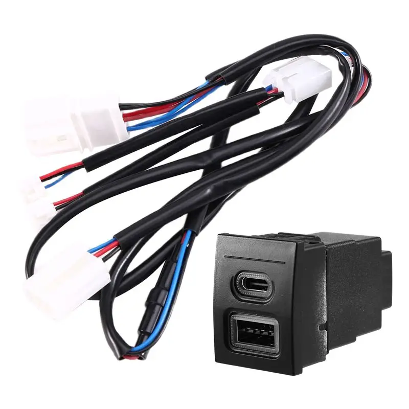 【 Store!!】 Car USB PD Mouth Fast Charge QC3.0 Charging Adapter Outlet Button USB For VW POLO For VW POLO 200