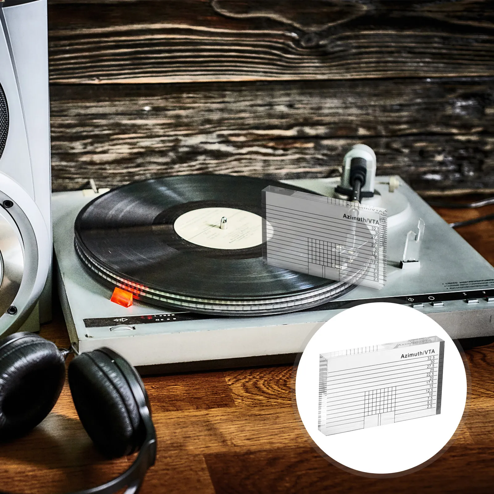 

Azimuth Transparent Acrylic Ruler Professional Record Player Alignment Tool Vinyl Record Player Elevation Adjustment