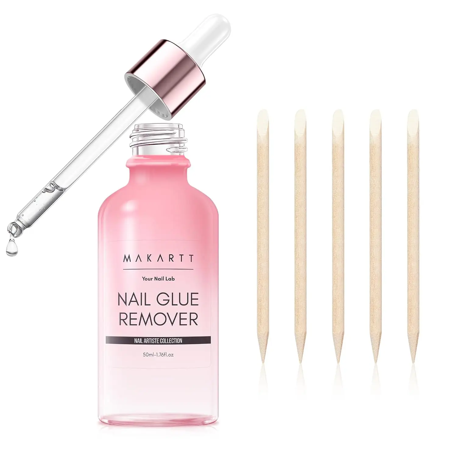 

50ML Quick Nail Glue Remover with Dropper, Vitamin E Formula, No Acetone/Hema for Fake Nails