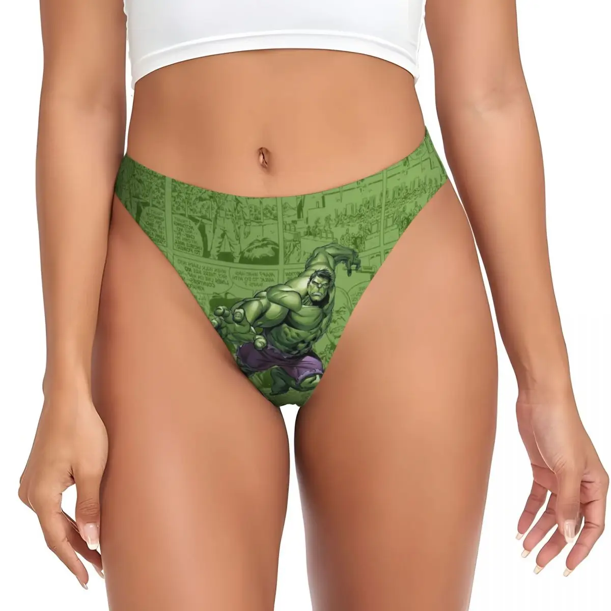 

Custom Womens Retro Hulk G-string Thongs Female Soft Cartoon Panties Underwear