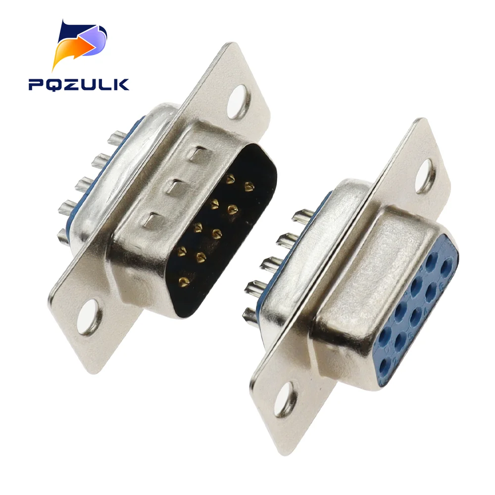 5PCS RS232 Serial Port Connector DB9 Female Male Socket Plug Connector 9pin Copper RS232 COM Socket Adapter Plastic Shell