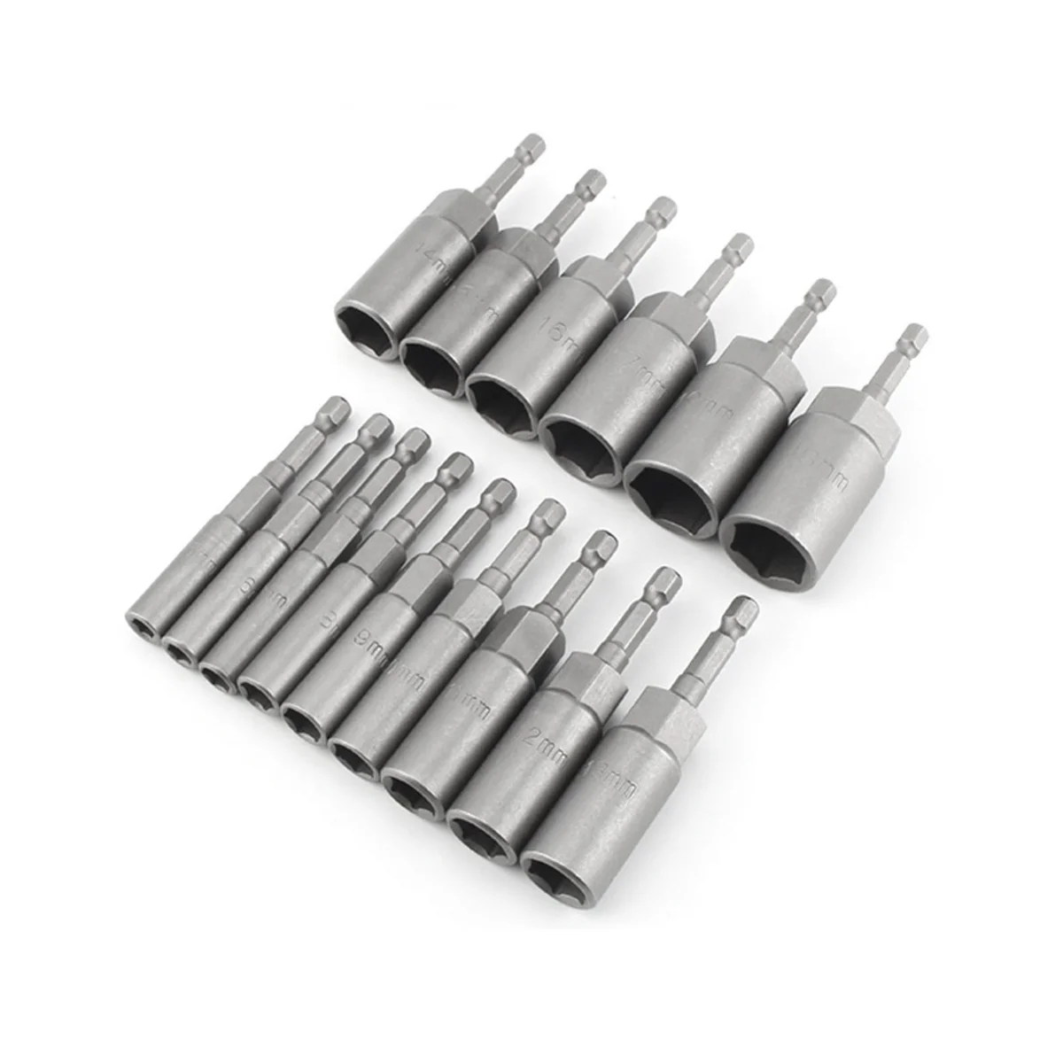 5.5Mm-19Mm Hex Socket Sleeve Nozzles Nut Driver Set Power Screwdriver Handle Tools Power Drills Impact Drivers