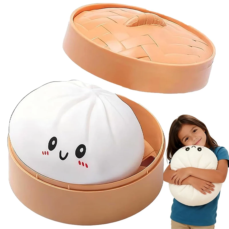 Oversized White Steamed Bun Squishy Ornament 25cm Adult Children Home Room Desk Stress Relief Decoration Figurines Festival Gift