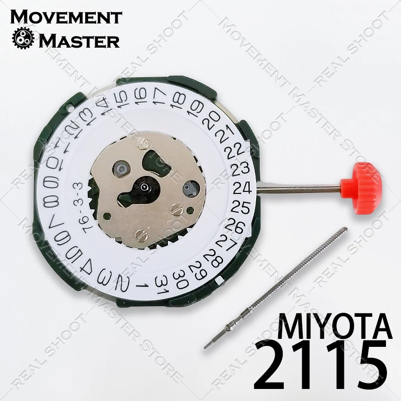 إكسسوارات الساعة 2115 حركة كوارتز مع عرض التاريخ عند الساعة 3 قطع غيار جذع قابلة للتعديل وإصلاح البطارية