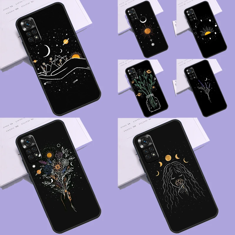 Constellations Stars Sun Moon Galaxy Case For Xiaomi Redmi Note 12 8 9 10 11 Pro Note 12S 11S 10S 9S 8T Redmi 12 9 10 C Cover