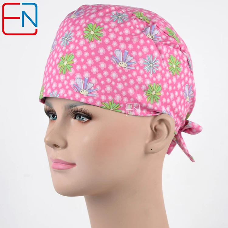 Hennar 100% Cotton Medical Scrub Caps L size suit for long hair or head circumference larger than 64cm