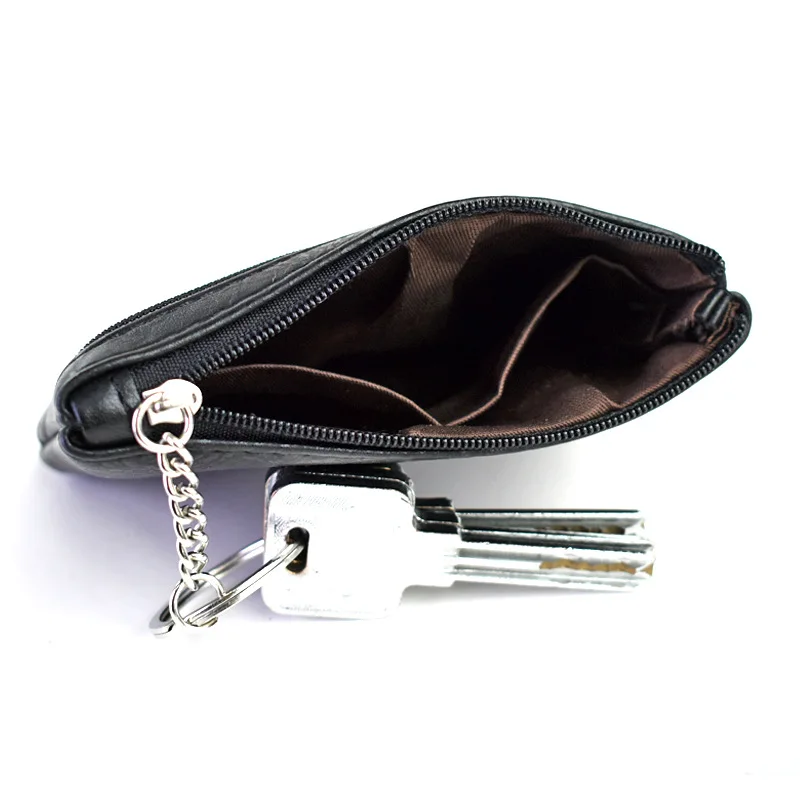 5PCS New Women's Mini Change Purse Three-layer Zipper Simple Solid Color Retro Coin Bank Card Key Bag Wholesale