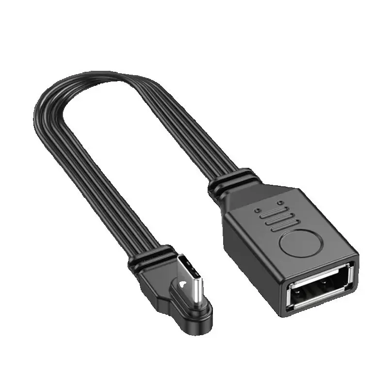 Flat C-Type USB to OTG Cable 5-30cm 90 Degree Male to USB 2.0 Female Adapter for Phones And Computers
