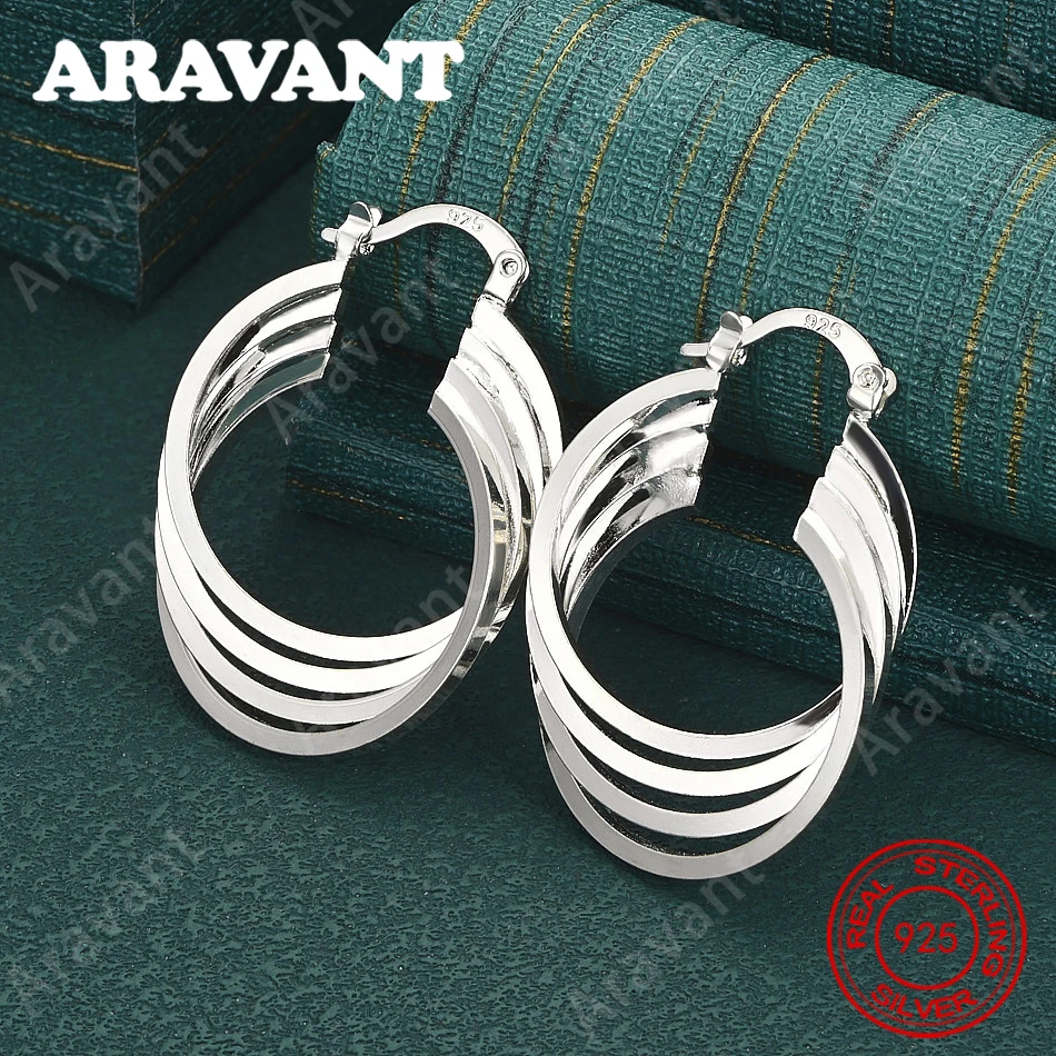925 Sterling Silver Irregular Multi-Loop Earrings - Unique Gift For Women, Versatile For Events And Jewelry