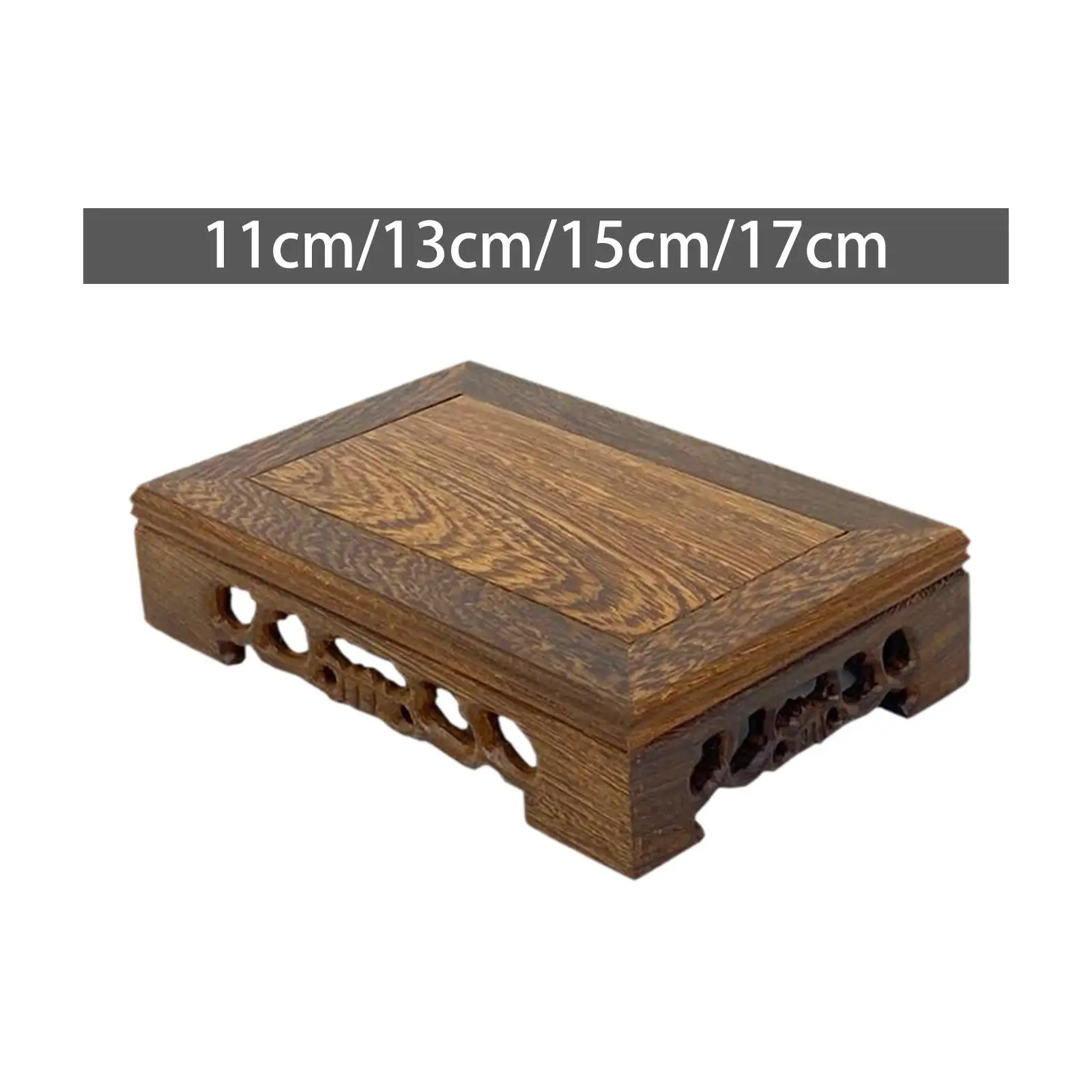 Ornament Display Stand Flower Pot Base Home Decoration Retro Design Wooden Planter Stand Fishbowl Stand for Living Room Patio