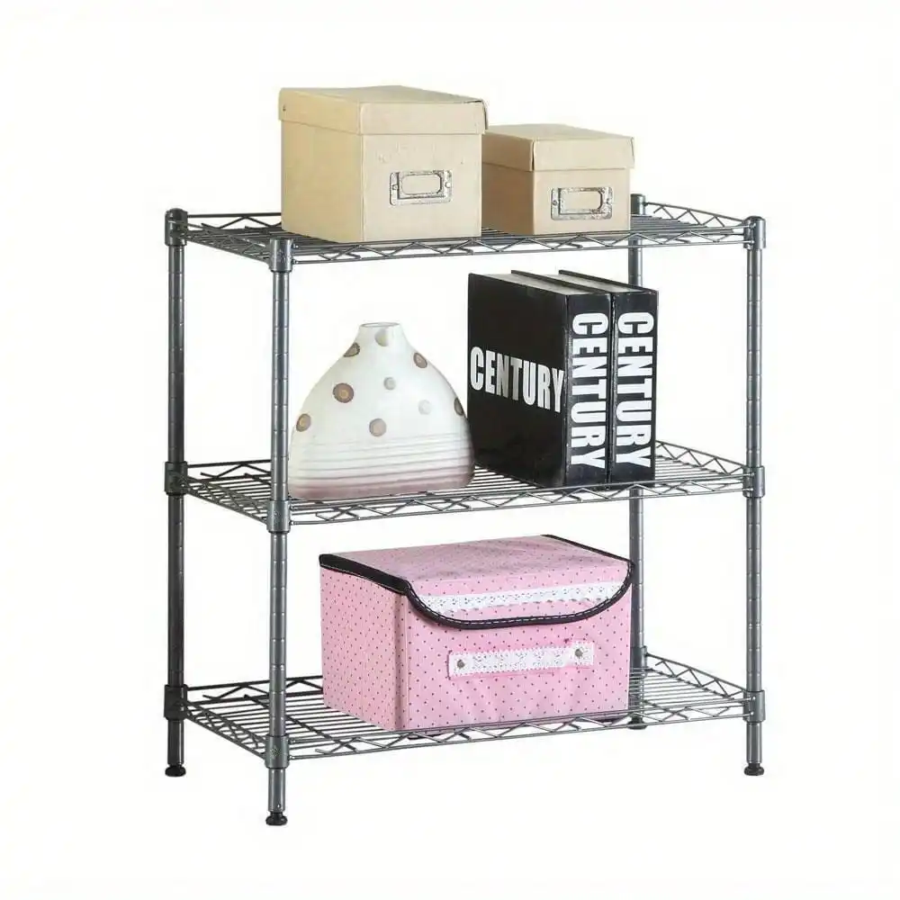 3-layer adjustable storage rack vertical shelf unit,each shelf has a load-bearing capacity of 200 pounds,23.22 x 13.39 x 31.5 in