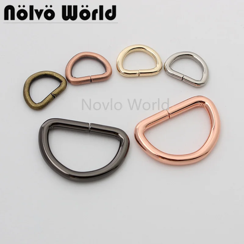 10-50 pieces 2 sizes 10-20mm 7 colors 3/8\'\' 3/4\'\' red copper color d ring for backpack opened d buckles purse accessories