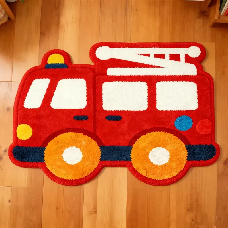 for  Cartoon Irregular Car Pattern Soft Plush Absorbent Bath Carpet Machine Tufted Washable Non Slip Rug Designer Floor Mat